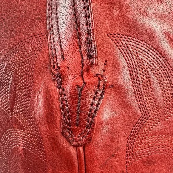 Freebird Woodland Boots Womens 7 Red Leather Pull On Cowgirl Western Rodeo Boho - Picture 2 of 15